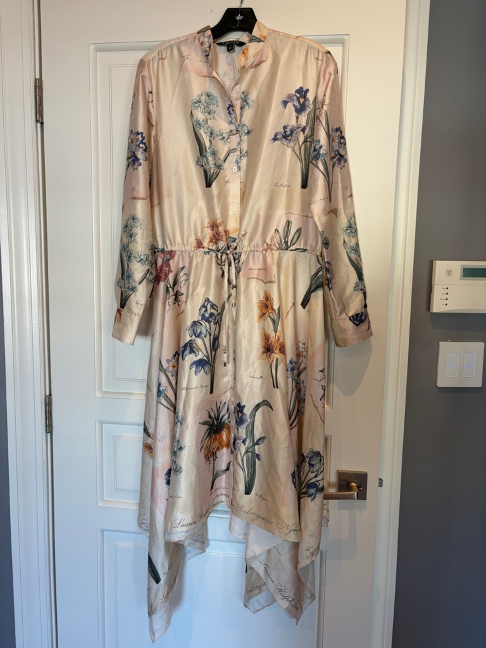 Floral Print Handkerchief Hem Dress - Pink